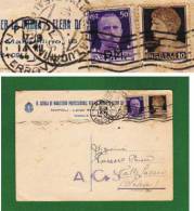 1944 - NAPOLI AFFRANCATURA EMERGENZA CON 50c. P.M. + 10 C. - CARTOLINA POSTALE PER SALERNO CON CENSURA. - Altri & Non Classificati