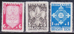 ROUMANIE - 1936 - YVERT N°505/507 * - COTE = 30 EUROS - SCOUTISME - Ongebruikt