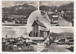 CPSM LA ROCHE SUR FORON, VUE GENERALE ET LE MOLE, PLACE DE LA REPUBLIQUE, HOPITAL, PLACE GRENETTE, HAUTE SAVOIE 74 - La Roche-sur-Foron