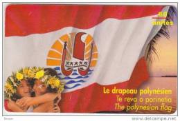 French Polynesia,  FP-073, The Polynesian Flag, GEM1A,  Only 50.000 Issued,  2 Scans. - French Polynesia