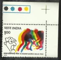 INDIA,1981,9th Asian Games,Field Hockey, ,With Traffic Lights,Top Right,MNH,(**) - Jockey (sobre Hierba)