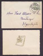 Sweden PERSTORP 1954 'Petite' Cover W. Folded Thank You Card Sent To HYLLSTOFTA (2 Scans) - Lettres & Documents