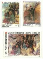 1987 - Sovrano Militare Ordine Di Malta 277/79 Affresco Di Gerolamo Da Treviso   +++++++ - Paintings