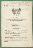 1880  REGIO DECRETO  MILITARE : REGOLAMENTO ESEGUIMENTO DEI GRANDI TRASPORTI MILITARI - Décrets & Lois