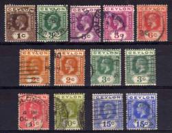 Ceylon - 1912/19 - George V Definitives (Part Set, Watermark Multiple Crown CA) - Used - Ceylon (...-1947)