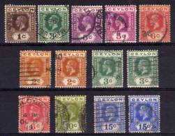 Ceylon - 1912/19 - George V Definitives (Part Set, Watermark Multiple Crown CA) - Used - Ceylan (...-1947)