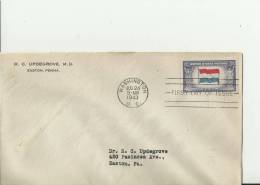 USA -1943 -FDC OVERRUN COUNTRIES SERIES – NETHERLANDS   - ADDR. TO EASTON – PA  W 1 ST OF 5 C,  WASHINGTON –D.C. – AUG 2 - 1941-1950