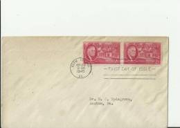 USA -1945 -FDC ROOSVELT  1982-1945 – LITTLE  WHITE HOUSE ADDR. TO EASTON – PA W 2 STS OF 2 C,  WARM SPRINGS – GA . – AUG - 1941-1950