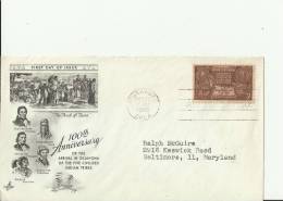 USA -1948 –FDC 100 YEARS ARRIVAL IN OKLAHOMA 5 CIVILIZED INDIAN TRIBES ADDR. TO BALTIMORE – MD  W 1 ST OF 3 C,  MUSKOGEE - 1941-1950