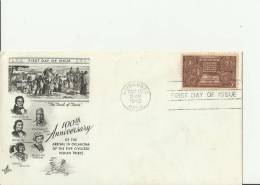 USA -1948 –FDC 100 YEARS ARRIVAL IN OKLAHOMA 5 CIVILIZED INDIAN TRIBES–  W 1 ST OF 3 C,  MUSKOGEE - OKLA – OCT 15, RE712 - 1941-1950