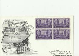 USA -1946 –FDC 100 YEARS OF TENNESSEE  STATEHOOD 1796-1946 ADDR. TO N.YORK   W 4 STS OF 3 C,  NASHVILLE - TENN  . – JUN - 1941-1950