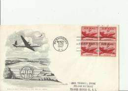 USA -1947 - FDC NEW AIRMAIL SERIE  ADDR. TO PELHAM MANOR - NY   W 4 STS OF 5 C,  WASHINGTON-DC – MAR 26, RE720 - 1941-1950