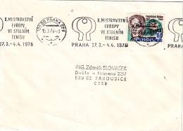 Table Tennis Czechoslovakia  Special Cancel 1976 On Cover - Table Tennis