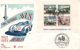 ALLEMAGNE BERLIN FDC Bloc 3 ** MNH Course Automobile AVUS Avant La F1 De Michel VAILLANT ... - 1971-1980