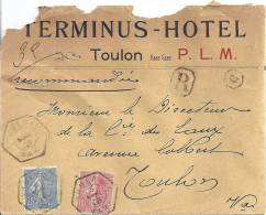 ENVELOPPE TOULON.     TERMINUS -HOTEL PLM - Sport En Toerisme