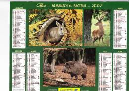 Almanach Du Facteur 2007, Lapin, Cerf, Sanglier, Biche Et Faon, écureuil, Renard, Balades: Chemins De France, OLLER - Groot Formaat: 2001-...