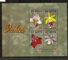 Saint Christophe Kitts 2007 N° 1304 / 7 ** Fleur, Orchidées, Rhynchistele, Oerstedella, Disa Uniflora, Pleione Formosana - St.Kitts Y Nevis ( 1983-...)