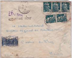 GANDON - 1947 - ENVELOPPE De BUZANCAIS (INDRE) Avec RECOMMANDE PROVISOIRE - 1945-54 Marianne (Gandon)