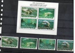 SAMOA,1997,DOLPHINS, GREENPEACE,4v+S/SHEET, MNH - Dolphins
