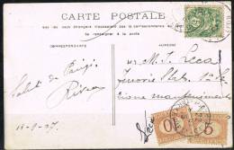 133 Francia Paris 18.9.1907 Eglise Saint-Germain-l'Auxerrois Cartolina Animata Viaggiata Con Segnatasse X L'Italia - Postage Due