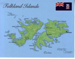 Map Of Falkland Islands - Carte Géographique Des Iles Malouines - Falklandeilanden