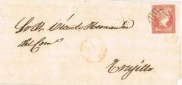 Envuelta BEJAR (Salamanca) 1858. Sello 4 C. ERROR - Storia Postale