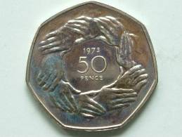 1973 - 50 PENCE / KM 918 ( Uncleaned - For Grade, Please See Photo ) ! - 50 Pence