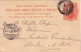 GRANDE BRETAGNE - ENTIER POSTAL DE EASTBOURNE DU 24 JUILLET 1897 POUR L'ALLEMAGNE - Interi Postali