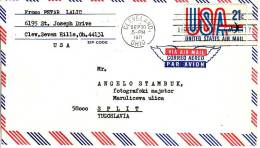 AIRMAIL-POSTMARK-CLEVELAND-OHIO-YUGOSLAVIA-SPLIT-USA-UNITED STATES-1971 - 3c. 1961-... Cartas & Documentos