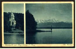 Votivkapelle + König Ludwig II Kreuz - Bei Berg / Starnberger See  -  Ansichtskarte Ca.1910    (1398) - Starnberg