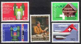 1981 Zu 649-653 / Mi 1191-1195 / YT 1121-1125 Série Complète ** / MNH - Nuovi