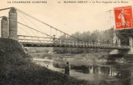 MAREUIL SUR AY Le Pont Suspendu Sur La Marne - Mareuil-sur-Ay