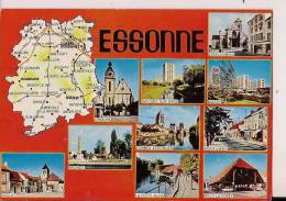 ###91, Carte Géo De L´Essonne, 10 Vues Légendées, Et Texte Au Verso, 1988, Voyagée - Carte Geografiche