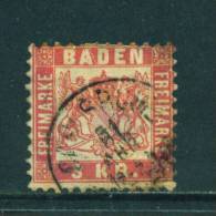 BADEN - 1868  3kr Used As Scan - Usados