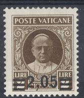 1934-37 VATICANO PROVVISORIA 2,05 SU 2 LIRE DIENA MH * - RR10921 - Nuevos