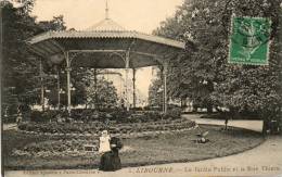 CPA - 33 - LIBOURNE - Le Jardin Public Avec Kiosque Et La Rue Thiers - 745 - Libourne