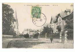 CP SCEAUX N°3  L EGLISE ET RUE HOUDAN  - ECRITE EN 1907 - Sceaux