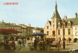 CPA - 33 - LIBOURNE - La Place Abel Surchamp Et L'Hôtel De Ville - 747 - Libourne