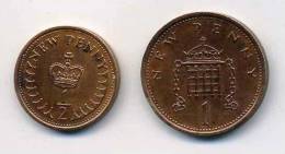 Great Britain - 1975/ 1974 - KM 914/ 915 - 1/2 + 1 New Penny - VF+ - Look Scans - Otros & Sin Clasificación