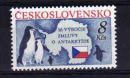 Czechoslovakia - 1991 - 30th Anniversary Of Antarctic Treaty - MNH - Ongebruikt
