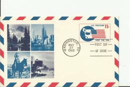 USA -1966 -FDC "VISIT THE USA" POSTAL CARD PRESTAMPED  OF 1 VALUE OF 11 C WASHINGTON - DC  MAY 27,RE771 - 1961-80
