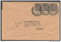 India Ranchi Cover 1940 Postamark,  King George VI   3 X 1 Anna On Cover Mailed To England - 1936-47 King George VI