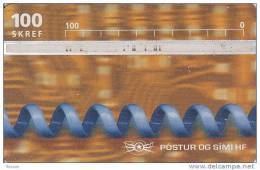 Iceland, ICE-D-18, 100 SKREF, 1997 Blue Cord, 2 Scans. - IJsland