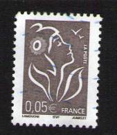 Timbre Oblitéré Used Stamp Marianne De Lamouche Bistre FRANCE 0,05 EUR Y&T 3754 - 2004-2008 Marianne (Lamouche)