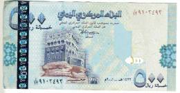 BILLET YEMEN - P. ? - 500 RIALS - 2001 - MOSQUEE - MAISON TRADITIONNELLE - Yemen