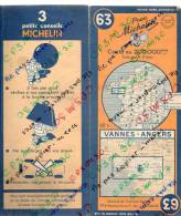 Carte Géographique MICHELIN - N° 063 VANNES - ANGERS 1948 - Roadmaps