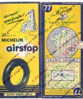 Carte Géographique MICHELIN - N° 077 VALENCE - GRENOBLE 1954 - Roadmaps