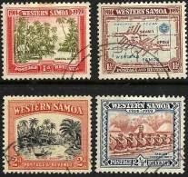 SAMOA MAP BOAT PALM TREE 25 YEARS UNDER NZ SET OF 4 1939 UHG SG? READ DESCRIPTION !! - Samoa (Staat)