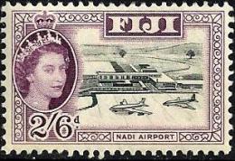 FIJI ISLANDS BRITISH PICTORIAL AIRPLANE QEII HEAD 2/6P BROWN MUH 1953 SG307 READ DESCRIPTION !! - Fidschi-Inseln (...-1970)