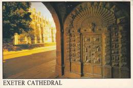 ## United Kingdom PPC Exeter Cathedral - Devon 1995 Sent To AALBORG Denmark (2 Scans) - Exeter